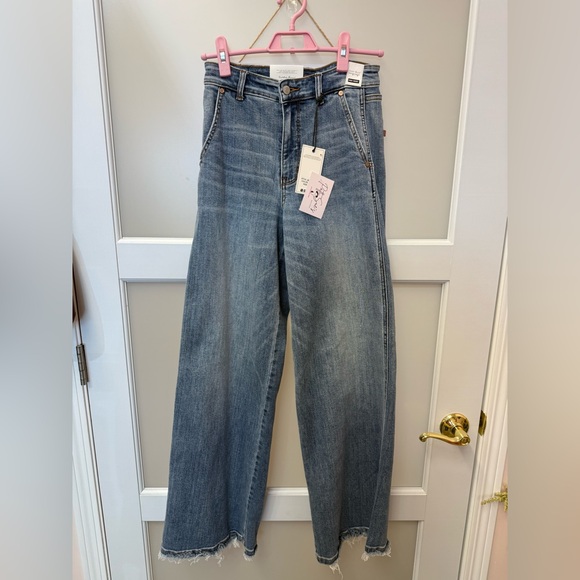 Judy Blue High Waist Retro Wide Leg Jeans | Stretch Denim - Picture 6 of 12